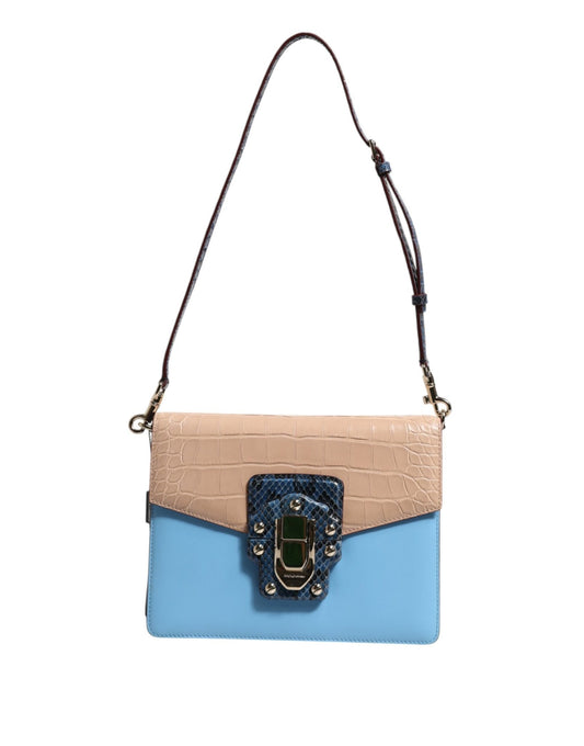 Dolce & Gabbana Blue Beige Exotic Leather LUCIA Crossbody Bag – par Dolce & Gabbana | Disponible sur Sandy Store ByNet