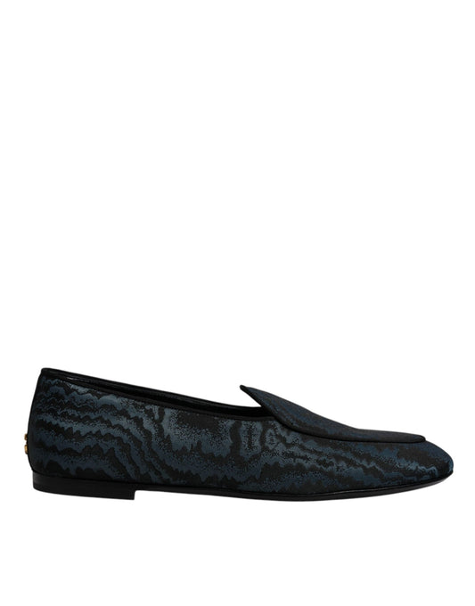 Dolce & Gabbana Blue Black Flats Men Loafers Dress Shoes - Sandy Store ByNet