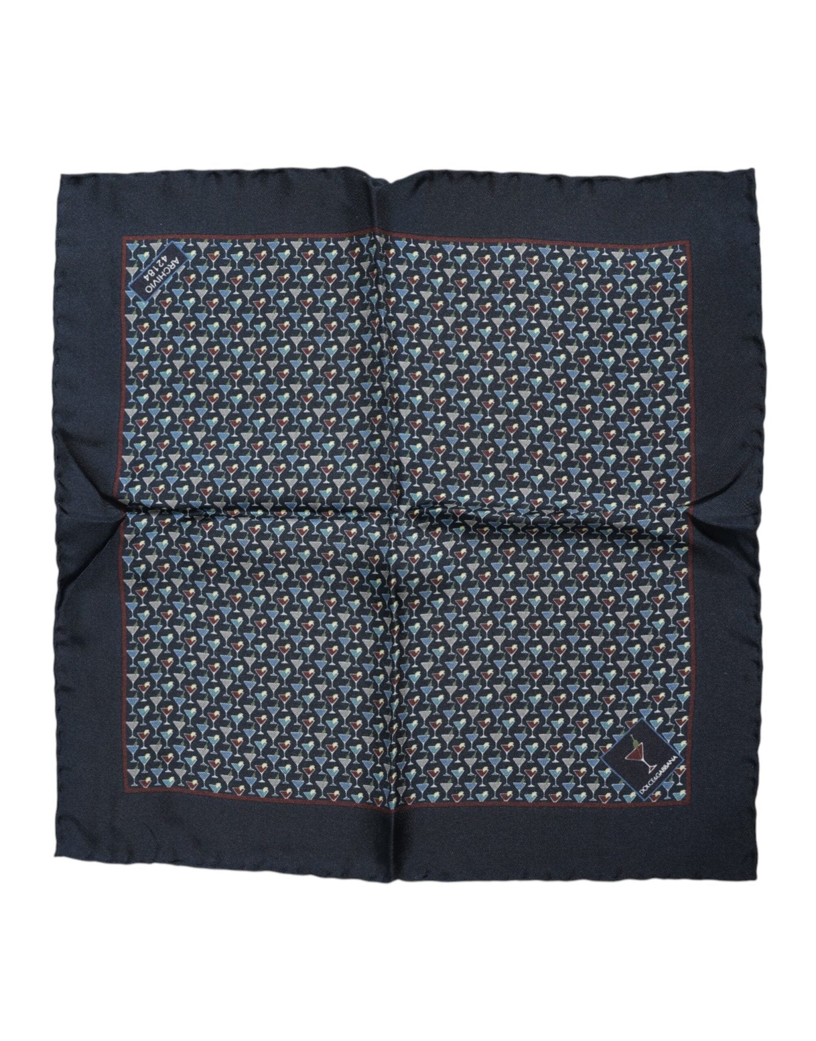 Dolce & Gabbana Blue Cocktail Silk Square Foulard Scarf – par Dolce & Gabbana | Disponible sur Sandy Store ByNet