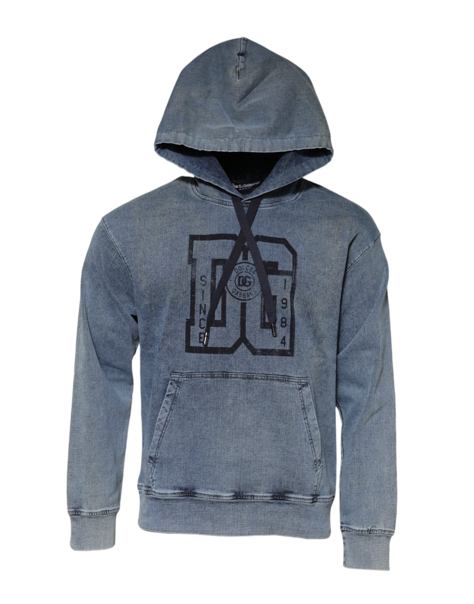 Dolce & Gabbana Blue Cotton Blend Hooded Sweatshirt Sweater – IT48 | M par Dolce & Gabbana | Disponible sur Sandy Store ByNet