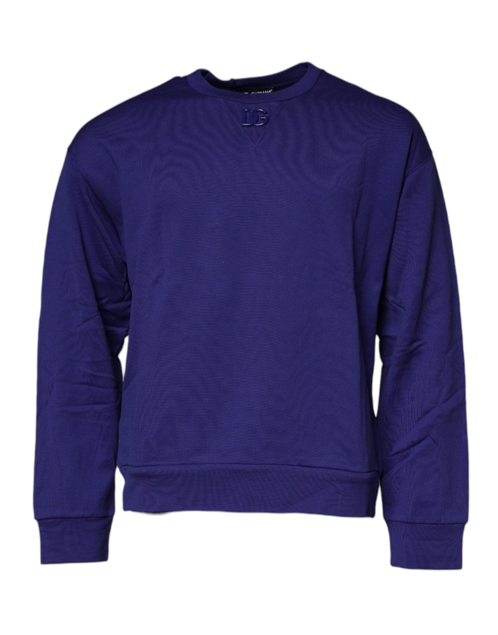 Dolce & Gabbana Blue Cotton Crew Neck Men Pullover Sweater - Sandy Store ByNet