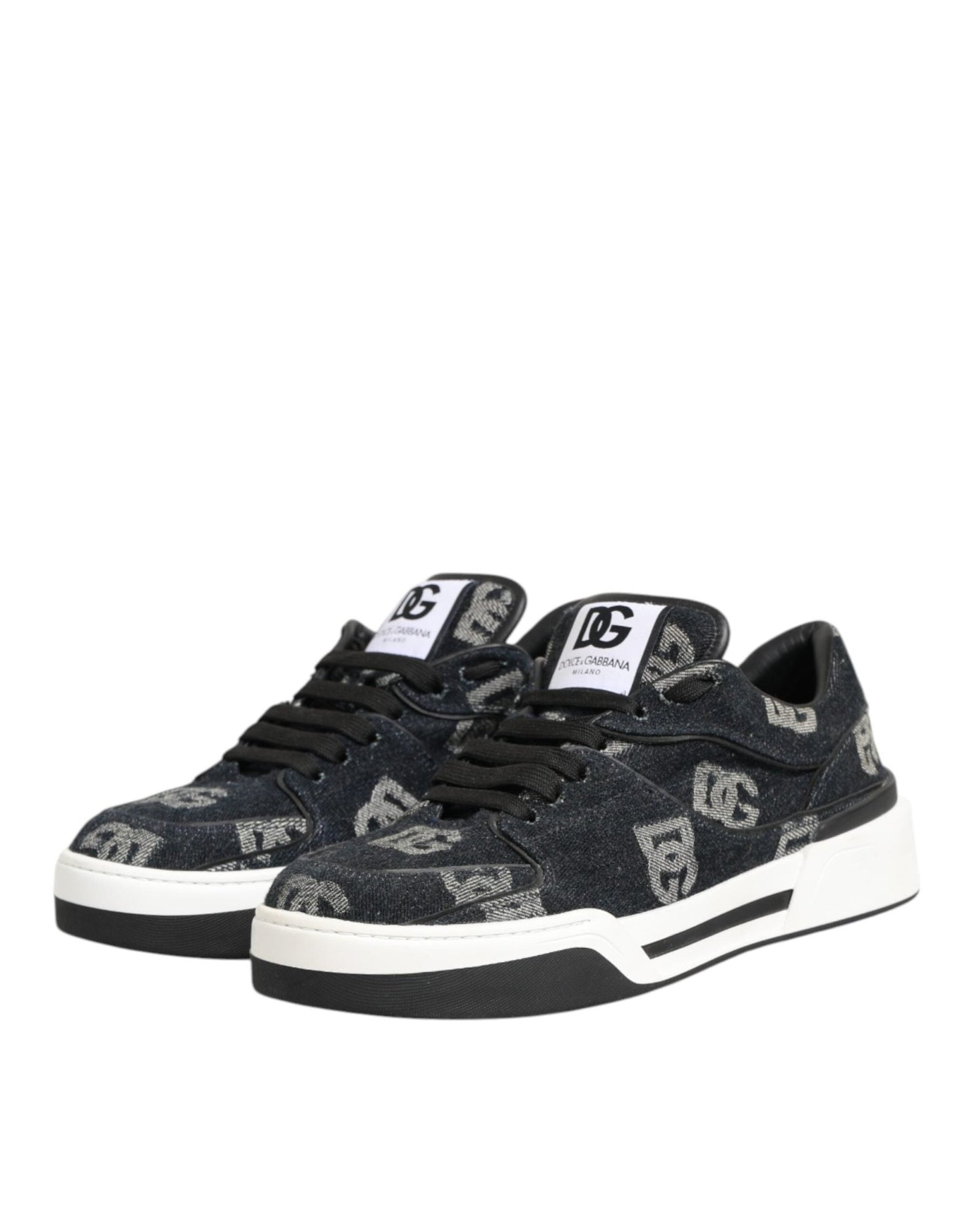 Dolce & Gabbana Blue Cotton Denim Logo Low Top Sneakers Shoes – EU44/US11 par Dolce & Gabbana | Disponible sur Sandy Store ByNet
