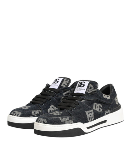 Dolce & Gabbana Blue Cotton Denim Logo Low Top Sneakers Shoes – EU44/US11 par Dolce & Gabbana | Disponible sur Sandy Store ByNet