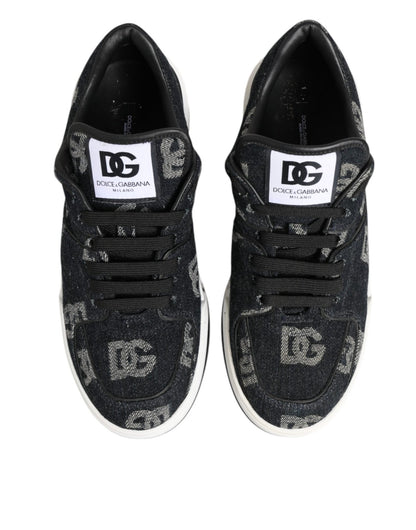 Dolce & Gabbana Blue Cotton Denim Logo Low Top Sneakers Shoes – EU44/US11 par Dolce & Gabbana | Disponible sur Sandy Store ByNet