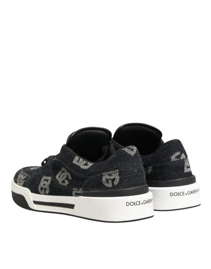 Dolce & Gabbana Blue Cotton Denim Logo Low Top Sneakers Shoes – EU44/US11 par Dolce & Gabbana | Disponible sur Sandy Store ByNet
