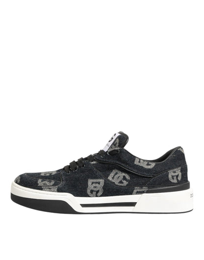 Dolce & Gabbana Blue Cotton Denim Logo Low Top Sneakers Shoes – EU44/US11 par Dolce & Gabbana | Disponible sur Sandy Store ByNet