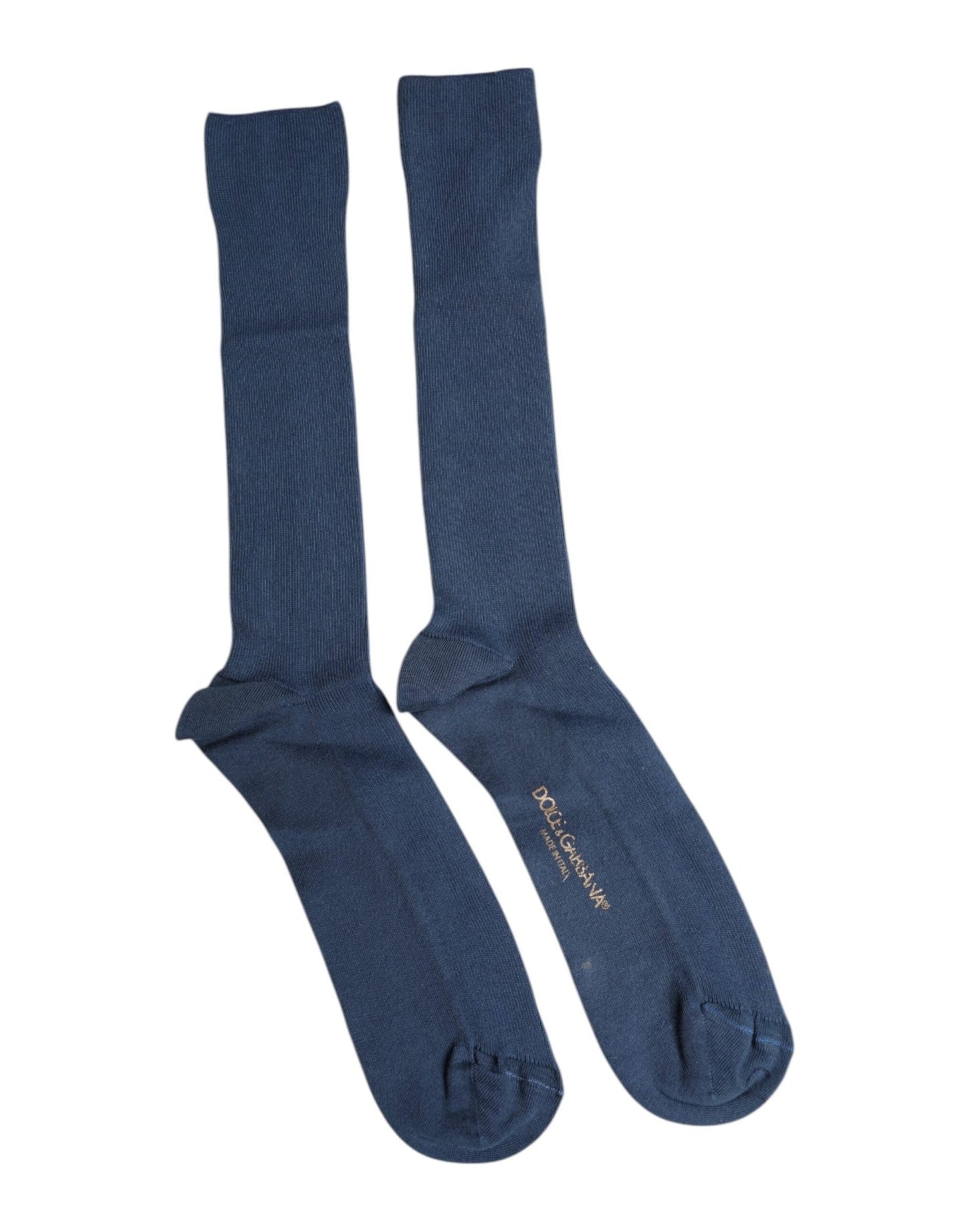 Dolce & Gabbana Blue Cotton DG Logo Over The Calf Socks – L par Dolce & Gabbana | Disponible sur Sandy Store ByNet