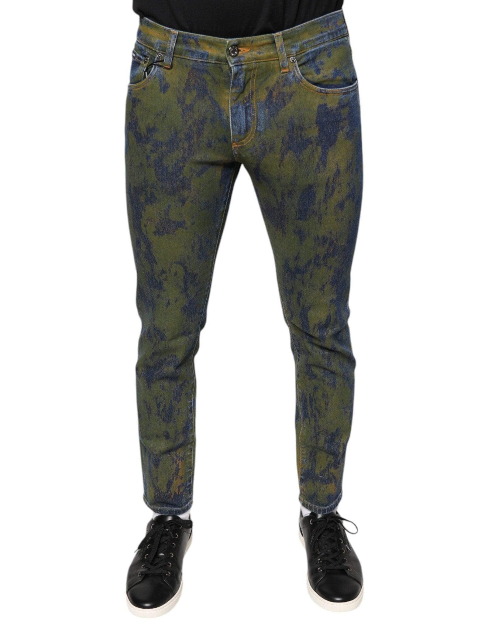 Dolce & Gabbana Blue Cotton Dye Slim Fit Men Denim Jeans – IT48 | M par Dolce & Gabbana | Disponible sur Sandy Store ByNet