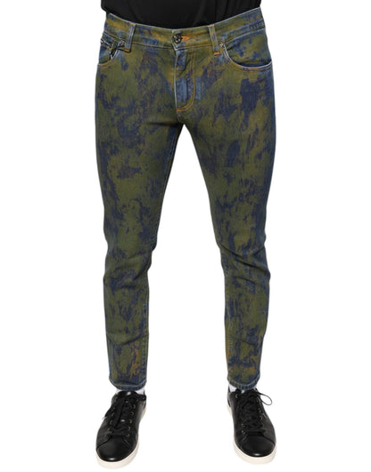 Dolce & Gabbana Blue Cotton Dye Slim Fit Men Denim Jeans – IT48 | M par Dolce & Gabbana | Disponible sur Sandy Store ByNet