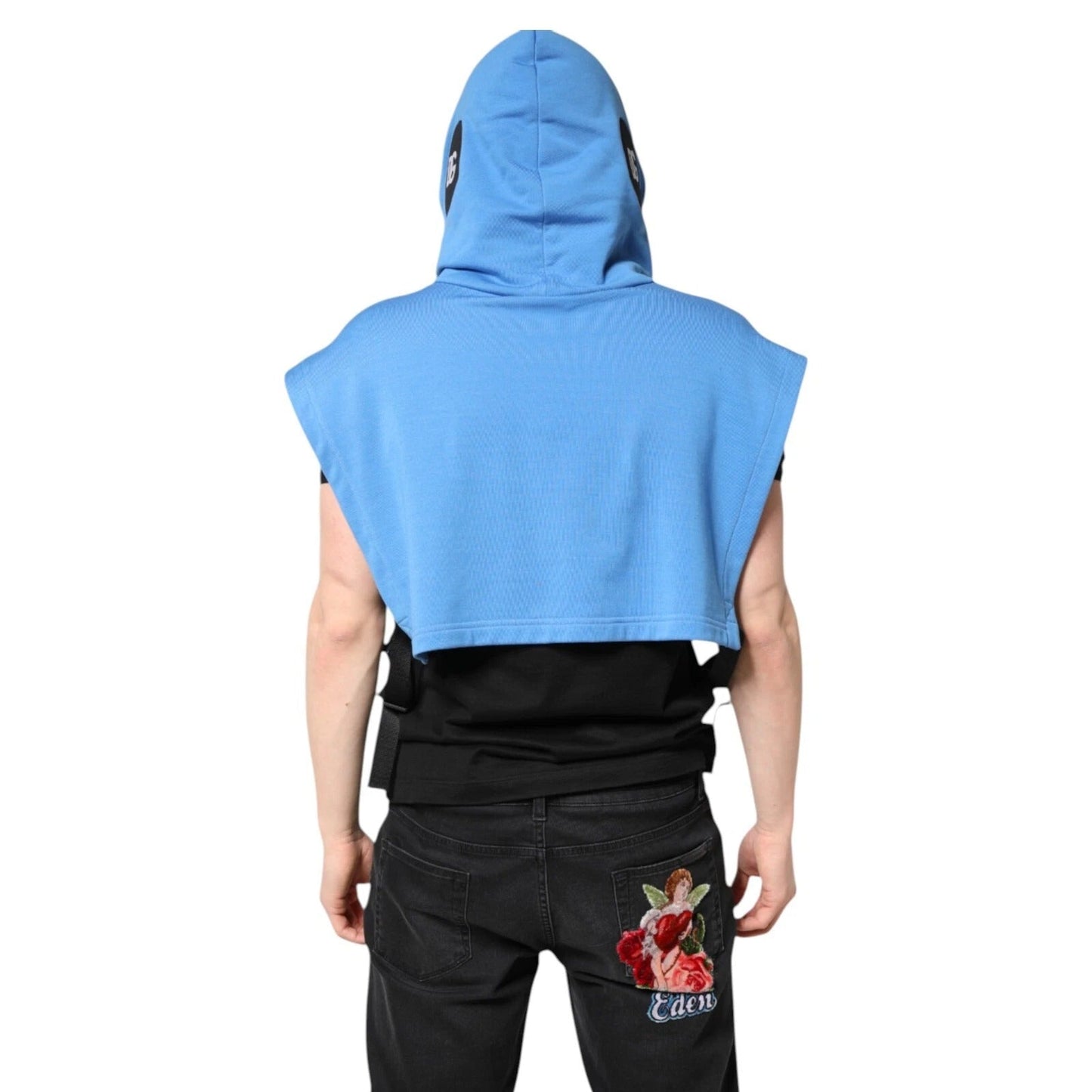 Dolce & Gabbana Blue Cotton Hooded Men Sportswear One Size Vest – One Size par Dolce & Gabbana | Disponible sur Sandy Store ByNet