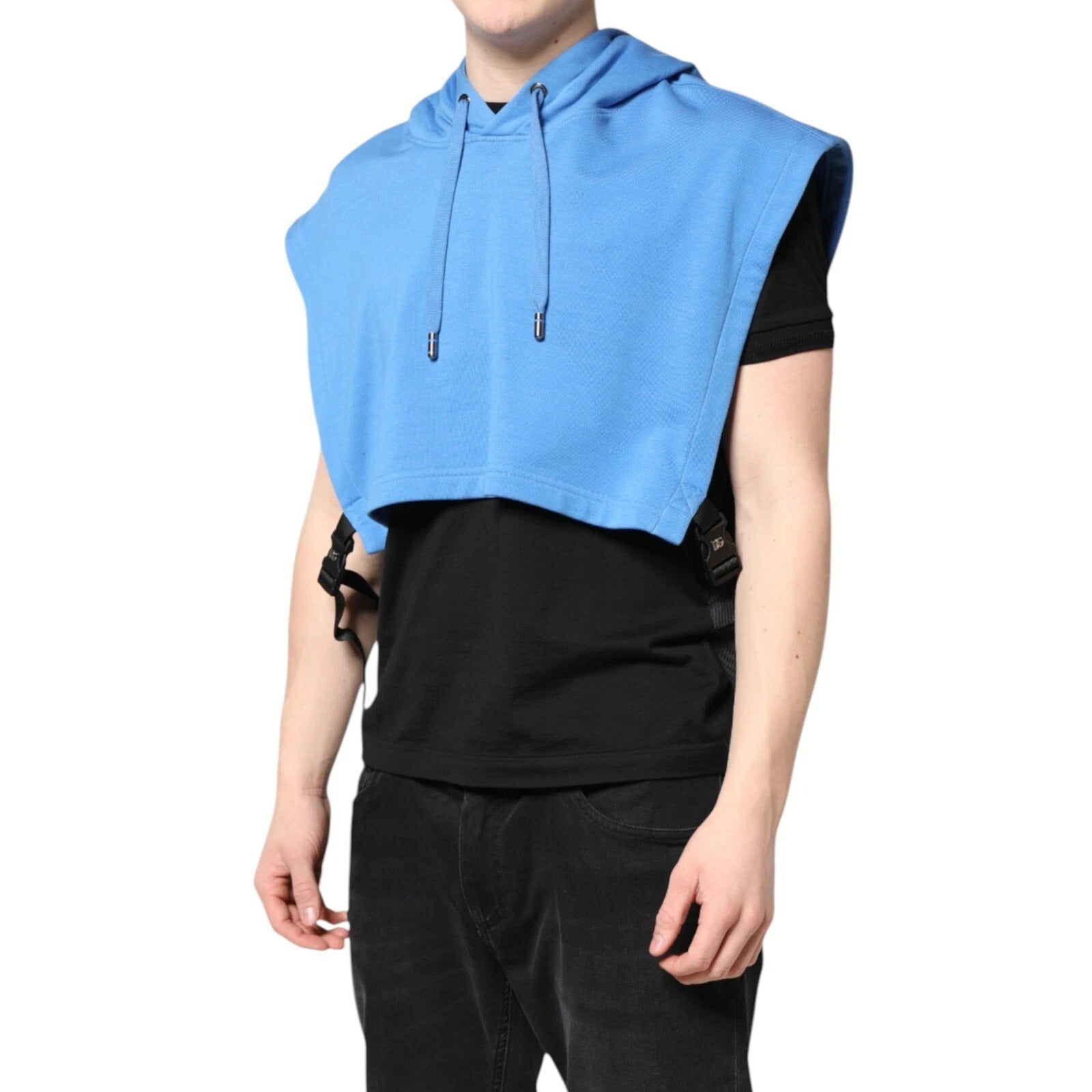 Dolce & Gabbana Blue Cotton Hooded Men Sportswear One Size Vest – One Size par Dolce & Gabbana | Disponible sur Sandy Store ByNet