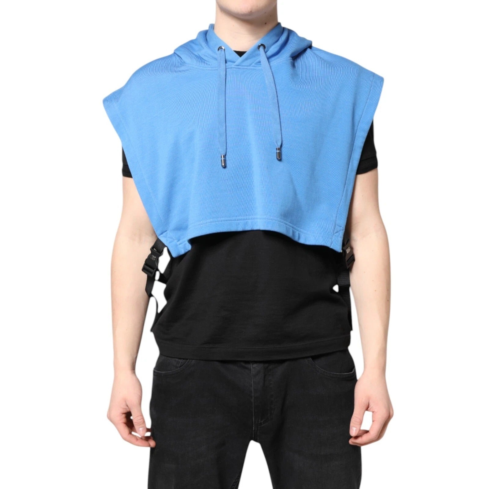 Dolce & Gabbana Blue Cotton Hooded Men Sportswear One Size Vest – One Size par Dolce & Gabbana | Disponible sur Sandy Store ByNet