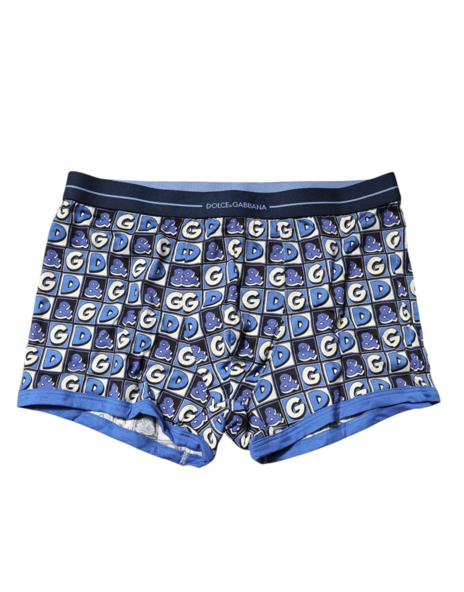 Dolce & Gabbana Blue Cotton Logo Print Regular Boxer Underwear – IT7 | XL par Dolce & Gabbana | Disponible sur Sandy Store ByNet