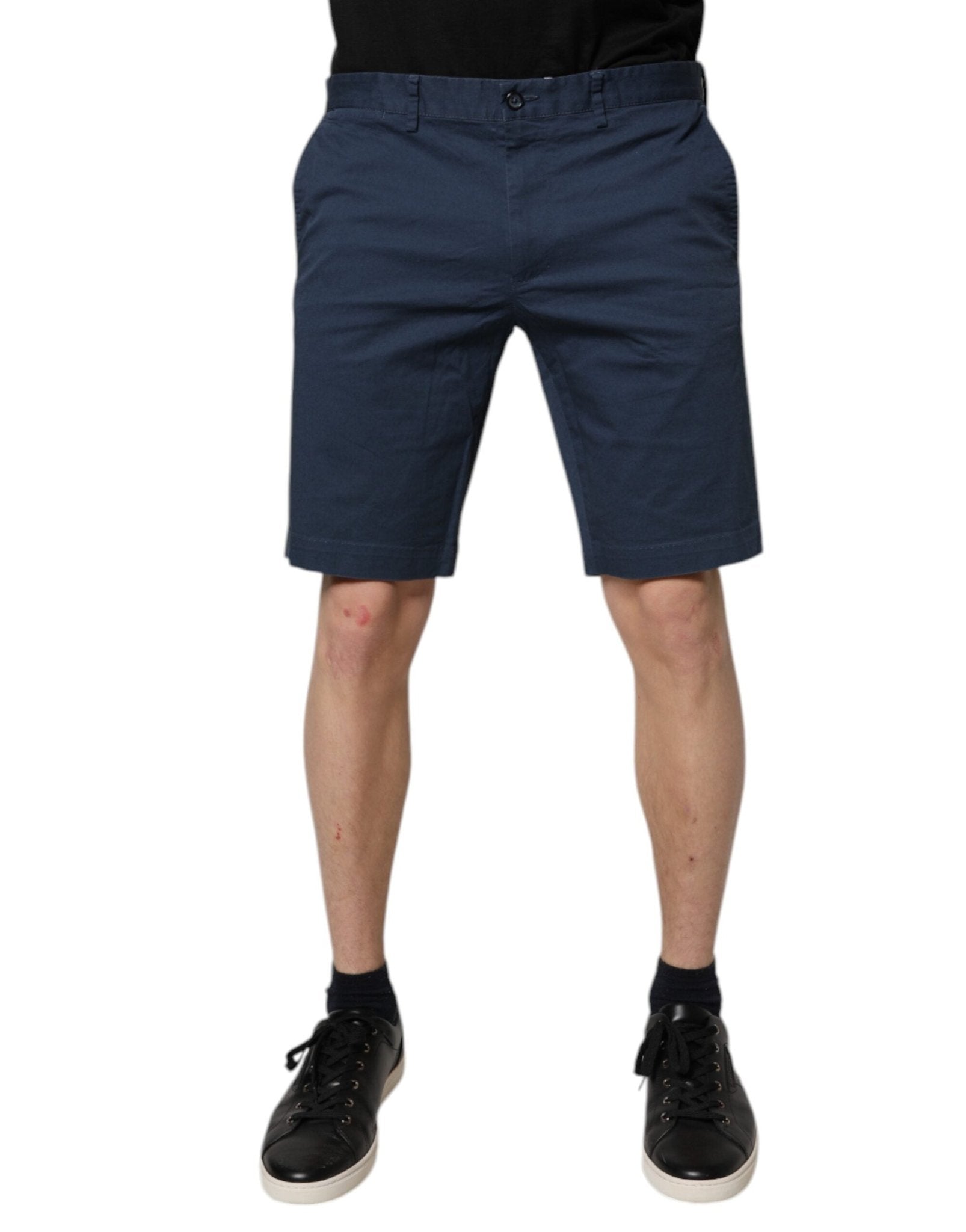 Dolce & Gabbana Blue Cotton Mid Waist Men Bermuda Shorts - Sandy Store ByNet