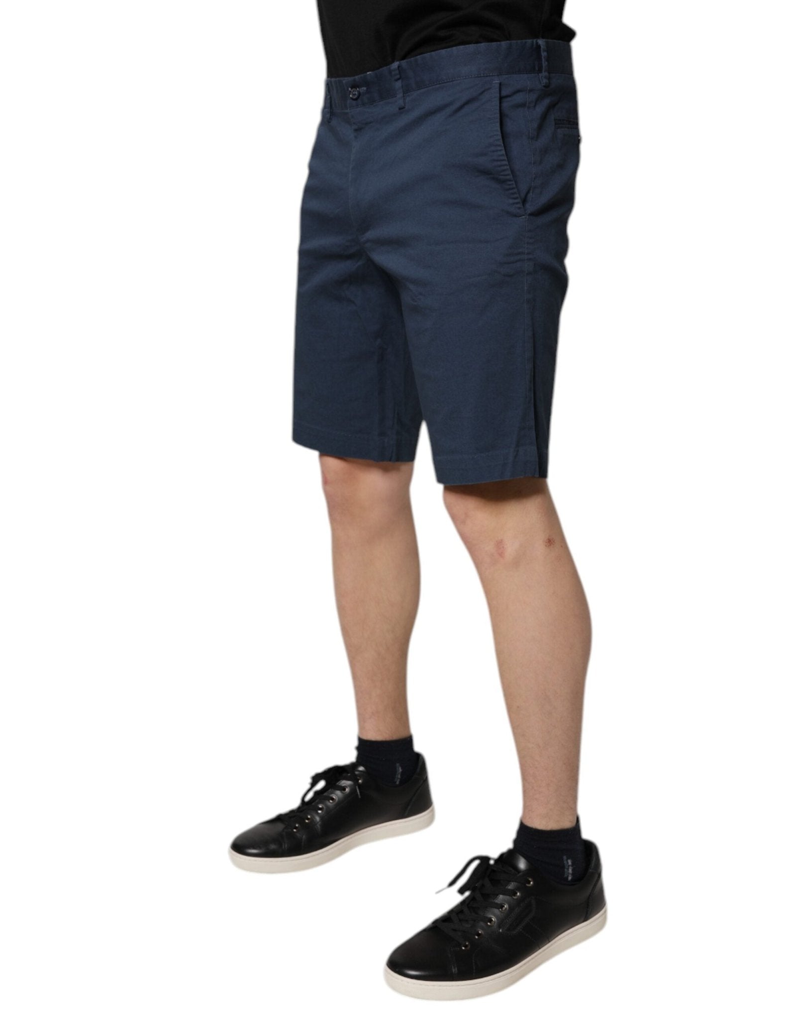 Dolce & Gabbana Blue Cotton Mid Waist Men Bermuda Shorts - Sandy Store ByNet