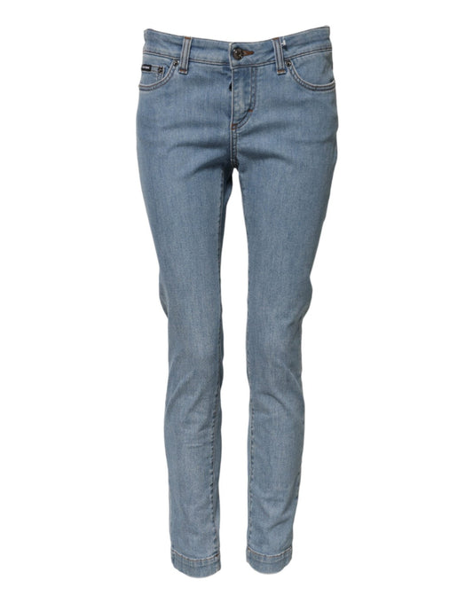 Dolce & Gabbana Blue Cotton PRETTY MidWaist Skinny Denim Jeans – IT40|S par Dolce & Gabbana | Disponible sur Sandy Store ByNet