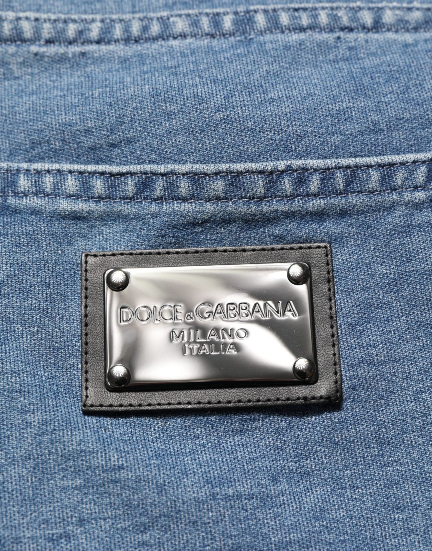 Dolce & Gabbana Blue Cotton Stretch Slim Fit Men Denim Jeans – IT48 | M par Dolce & Gabbana | Disponible sur Sandy Store ByNet