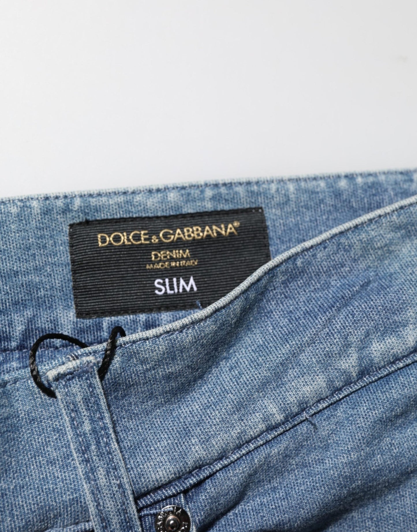 Dolce & Gabbana Blue Cotton Stretch Slim Fit Men Denim Jeans – IT48 | M par Dolce & Gabbana | Disponible sur Sandy Store ByNet