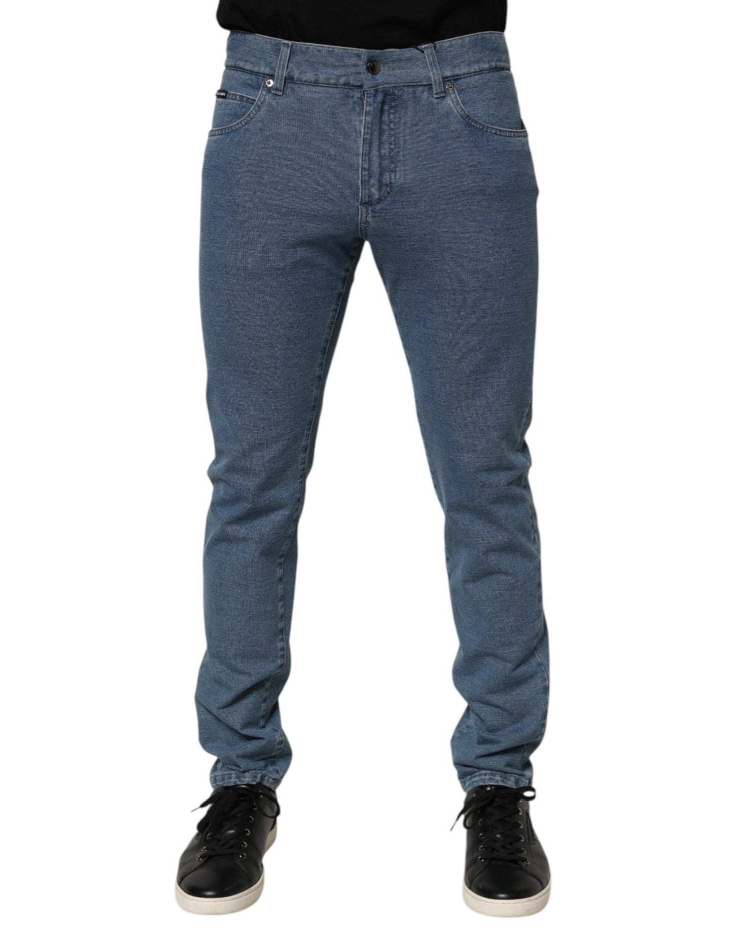 Dolce & Gabbana Blue Cotton Stretch Slim Fit Men Denim Jeans – IT48 | M par Dolce & Gabbana | Disponible sur Sandy Store ByNet