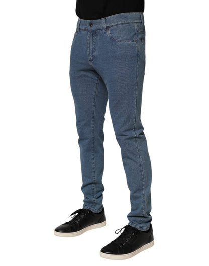 Dolce & Gabbana Blue Cotton Stretch Slim Fit Men Denim Jeans – IT48 | M par Dolce & Gabbana | Disponible sur Sandy Store ByNet