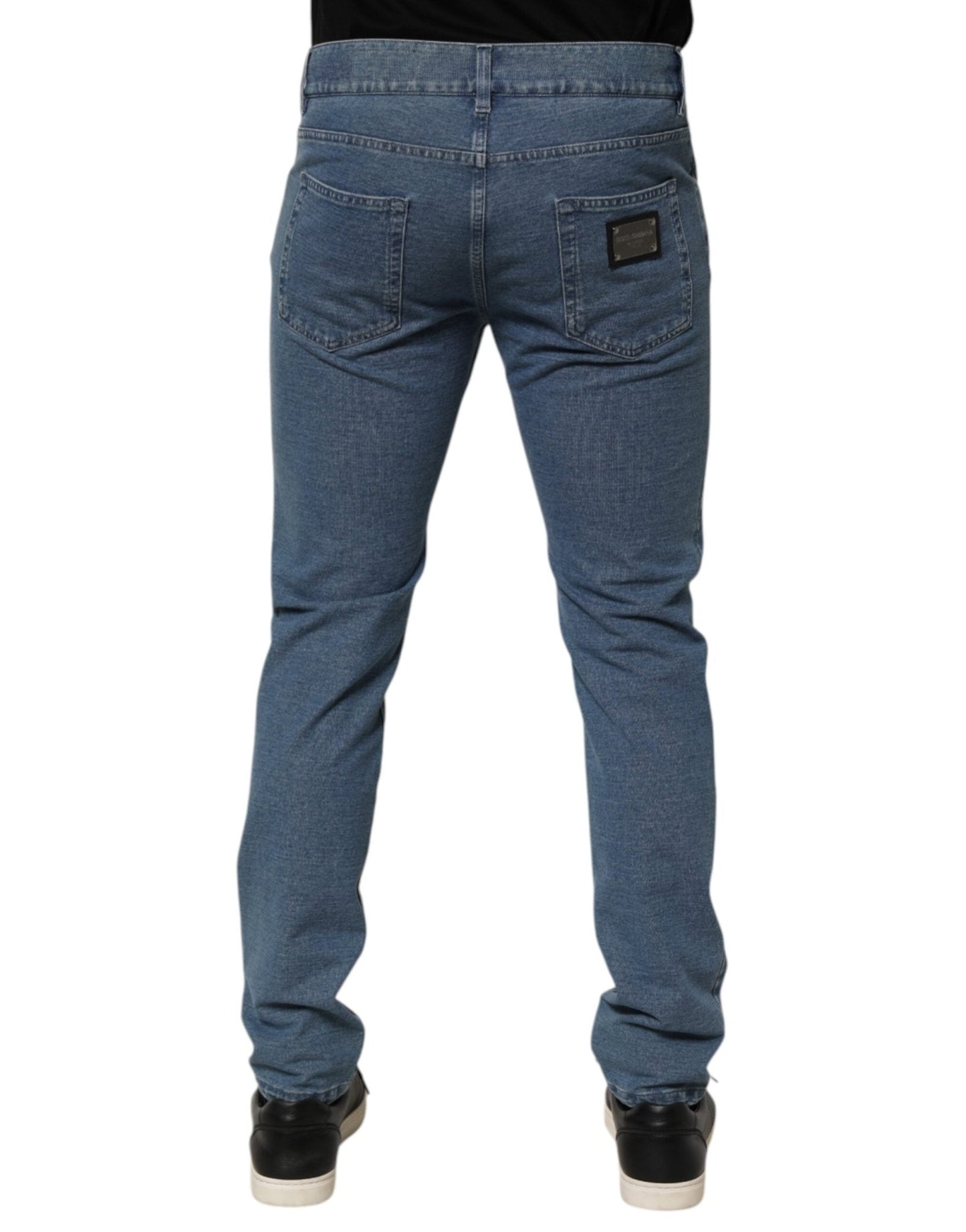 Dolce & Gabbana Blue Cotton Stretch Slim Fit Men Denim Jeans – IT48 | M par Dolce & Gabbana | Disponible sur Sandy Store ByNet