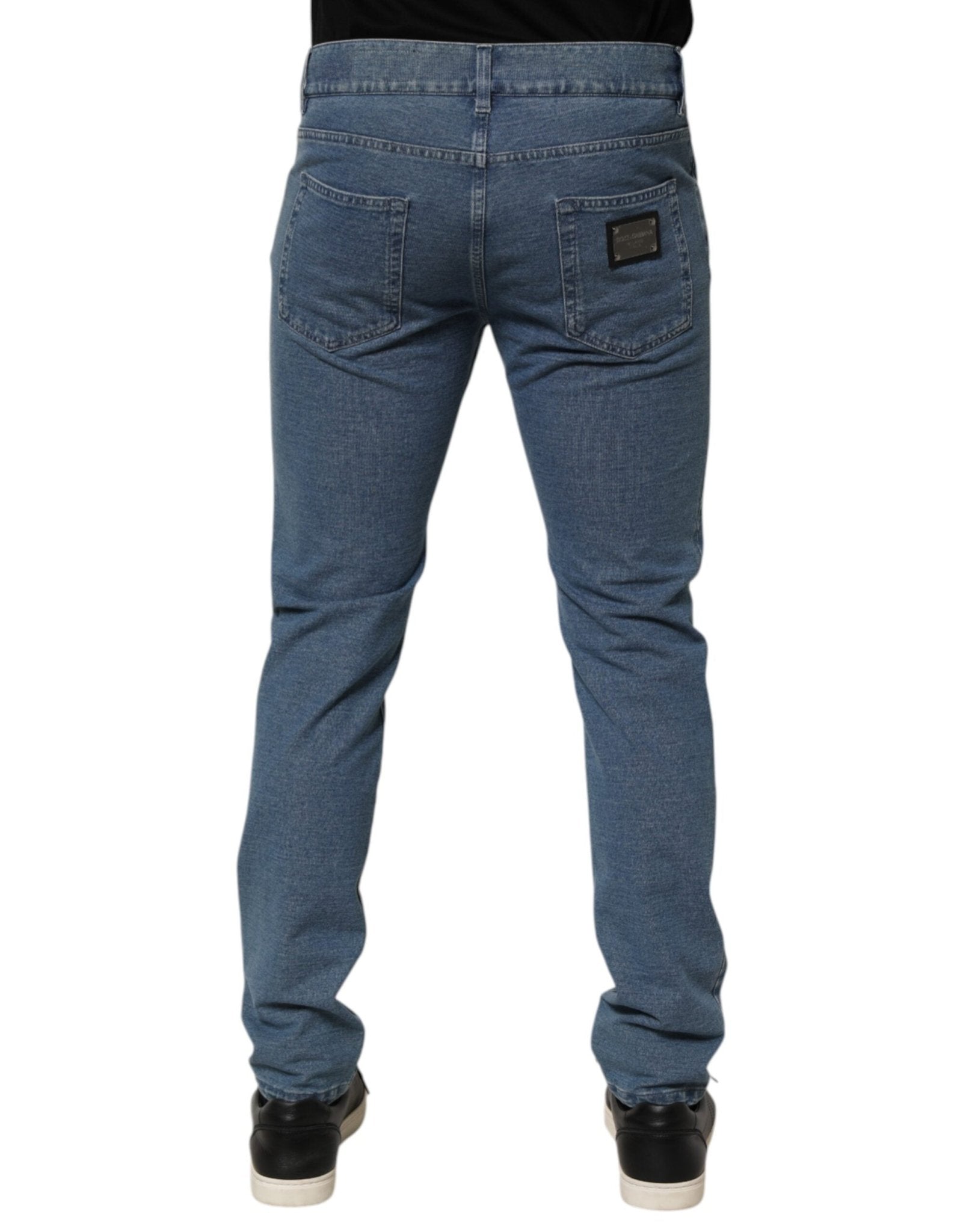 Dolce & Gabbana Blue Cotton Stretch Slim Fit Men Denim Jeans – IT48 | M par Dolce & Gabbana | Disponible sur Sandy Store ByNet