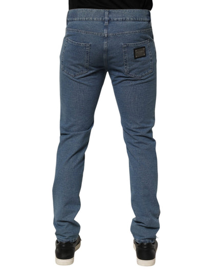 Dolce & Gabbana Blue Cotton Stretch Slim Fit Men Denim Jeans – IT48 | M par Dolce & Gabbana | Disponible sur Sandy Store ByNet