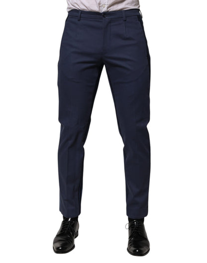 Dolce & Gabbana Blue Cotton Tapered Men Formal Trousers Pants – IT48 | M par Dolce & Gabbana | Disponible sur Sandy Store ByNet