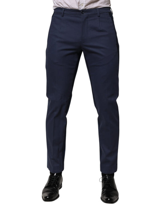 Dolce & Gabbana Blue Cotton Tapered Men Formal Trousers Pants – IT48 | M par Dolce & Gabbana | Disponible sur Sandy Store ByNet