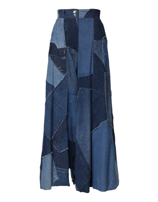 Dolce & Gabbana Blue Denim Long Maxi Patchwork Cotton Skirt – IT40|S par Dolce & Gabbana | Disponible sur Sandy Store ByNet