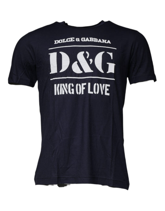 Dolce & Gabbana Blue D&G King Of Love Cotton Crew Neck T-shirt – IT50 | L par Dolce & Gabbana | Disponible sur Sandy Store ByNet