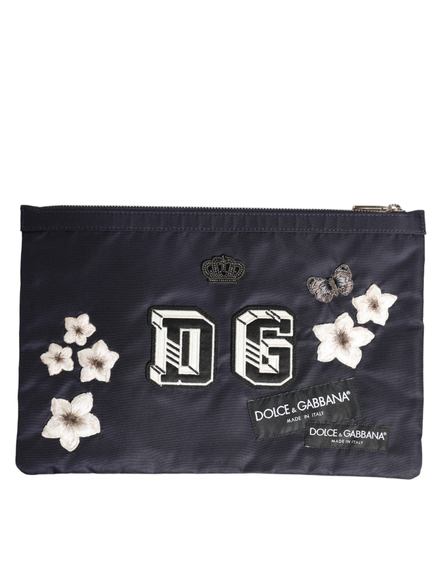 Dolce & Gabbana Blue DG Logo Patch Embellished Pouch Clutch Men Borse Bag – par Dolce & Gabbana | Disponible sur Sandy Store ByNet