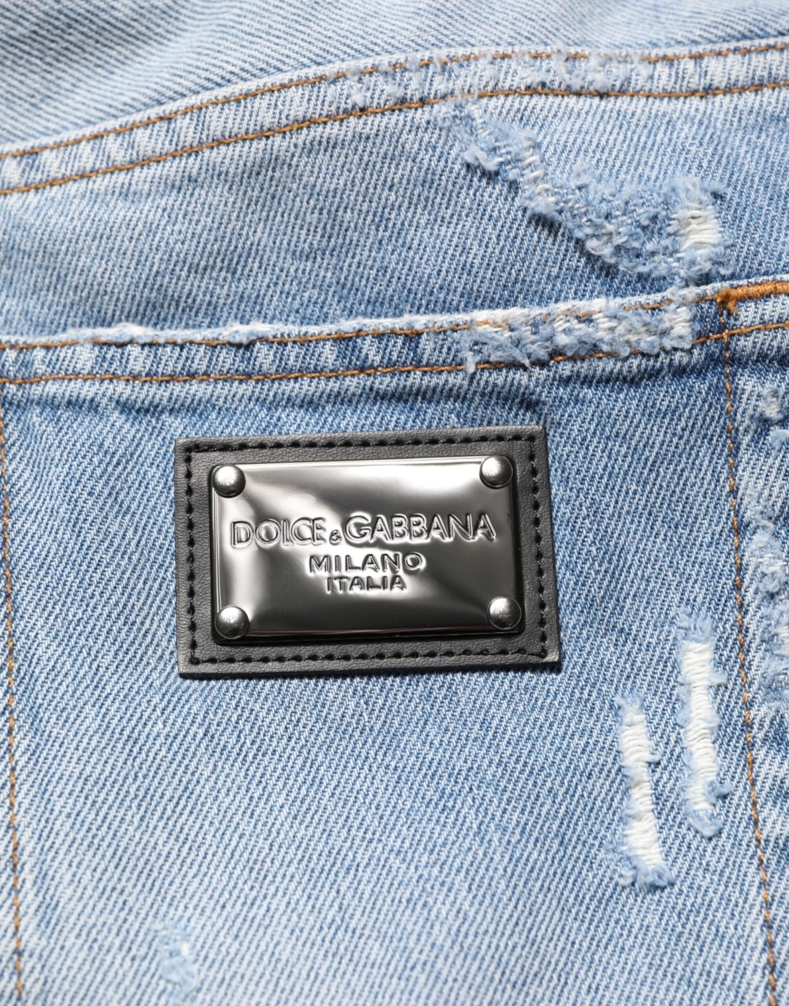 Dolce & Gabbana Blue Distressed Ripped Denim Pants Jeans – IT46 | S par Dolce & Gabbana | Disponible sur Sandy Store ByNet