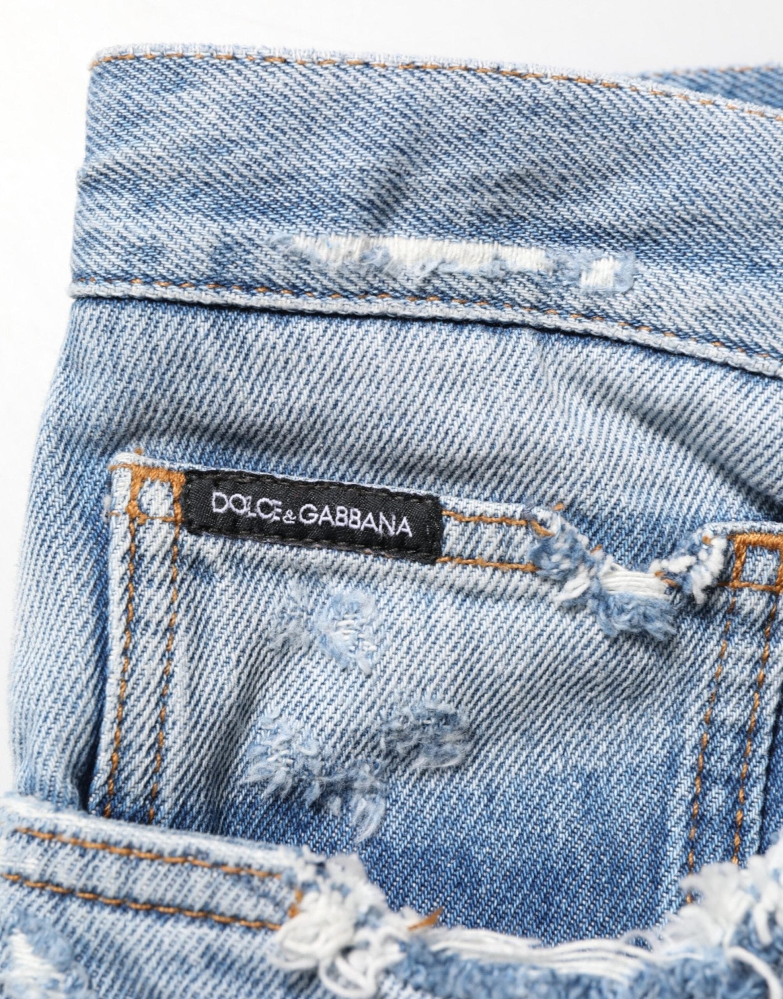 Dolce & Gabbana Blue Distressed Ripped Denim Pants Jeans – IT46 | S par Dolce & Gabbana | Disponible sur Sandy Store ByNet