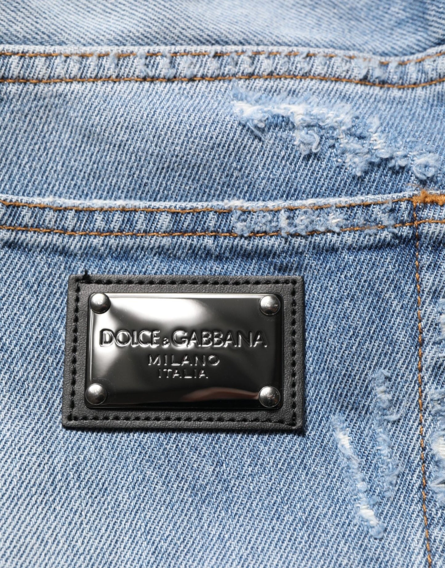 Dolce & Gabbana Blue Distressed Ripped Denim Trouser Jeans – IT52 | XL par Dolce & Gabbana | Disponible sur Sandy Store ByNet