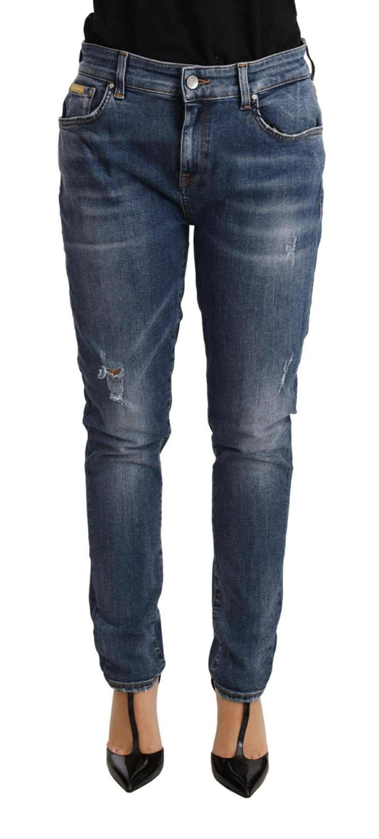 Dolce & Gabbana Blue Distressed Slim Fit Denim Pants Jeans – IT44 | L par Dolce & Gabbana | Disponible sur Sandy Store ByNet