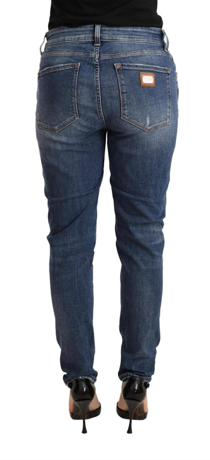 Dolce & Gabbana Blue Distressed Slim Fit Denim Pants Jeans – IT44 | L par Dolce & Gabbana | Disponible sur Sandy Store ByNet