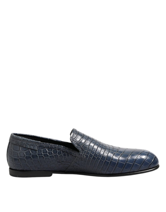 Dolce & Gabbana Blue Exotic Leather Slip On Loafers Men Dress Shoes – EU42/US9 par Dolce & Gabbana | Disponible sur Sandy Store ByNet