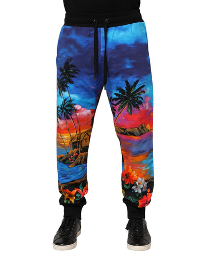 Dolce & Gabbana Blue Hawaiian Print Jogger Sweatpants Pants – IT48 | M par Dolce & Gabbana | Disponible sur Sandy Store ByNet