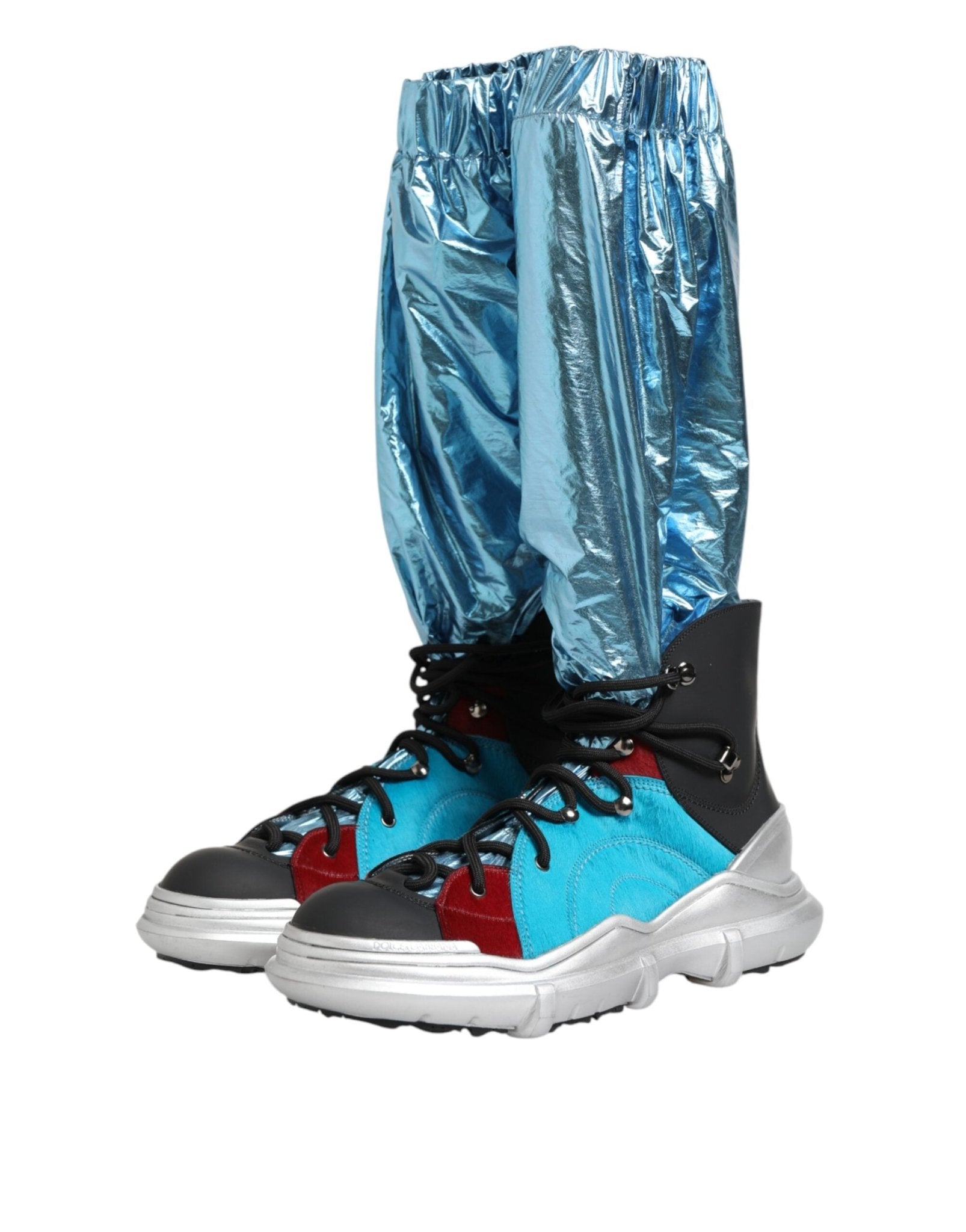 Dolce & Gabbana Blue Lace Up Over The Knee Socks Men Boots Shoes – EU 42 | US 9 par Dolce & Gabbana | Disponible sur Sandy Store ByNet