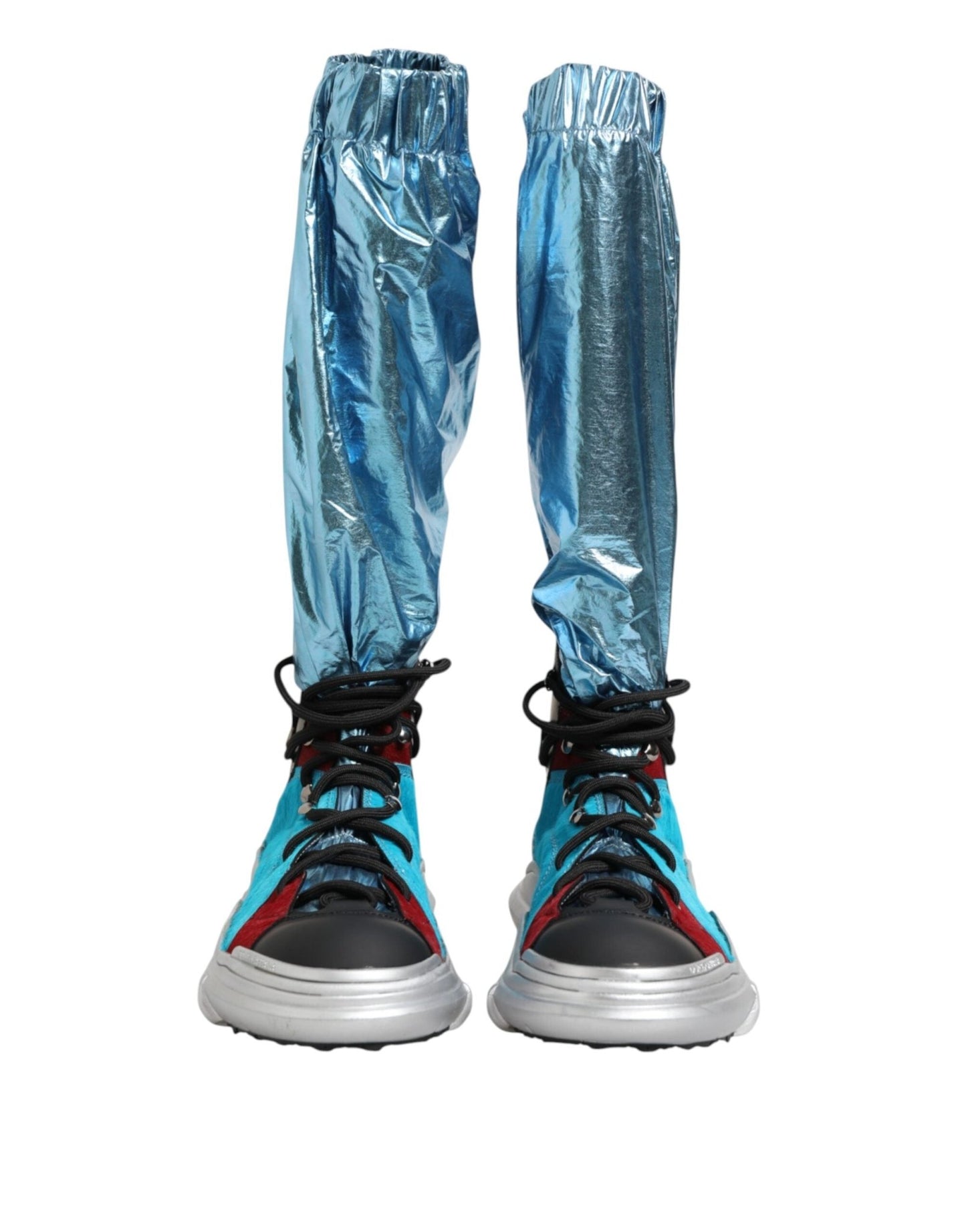 Dolce & Gabbana Blue Lace Up Over The Knee Socks Men Boots Shoes – EU 42 | US 9 par Dolce & Gabbana | Disponible sur Sandy Store ByNet