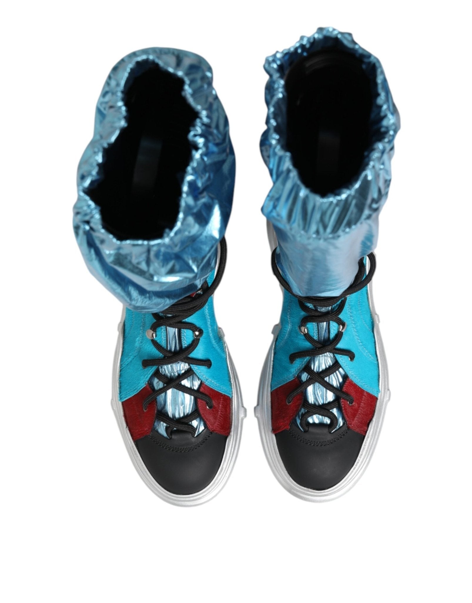 Dolce & Gabbana Blue Lace Up Over The Knee Socks Men Boots Shoes – EU 42 | US 9 par Dolce & Gabbana | Disponible sur Sandy Store ByNet