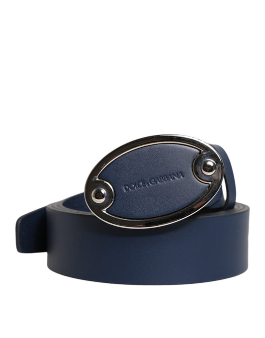 Dolce & Gabbana Blue Leather Classic Metal Logo Buckle Belt – 105 cm / 42 Inches par Dolce & Gabbana | Disponible sur Sandy Store ByNet