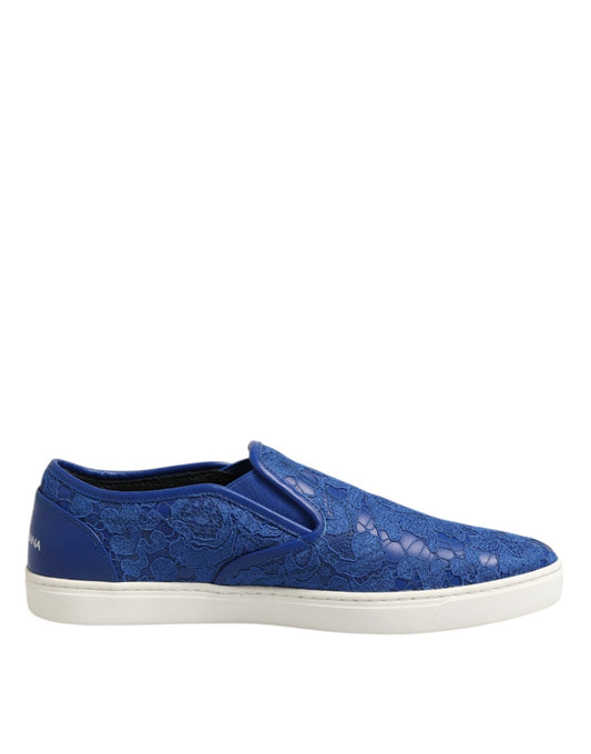 Dolce & Gabbana Blue Leather Lace Slip On Sneaker Shoes – EU40/US7 par Dolce & Gabbana | Disponible sur Sandy Store ByNet
