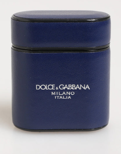 Dolce & Gabbana Blue Leather Logo Print Flip Holder Men Airpods Case – par Dolce & Gabbana | Disponible sur Sandy Store ByNet