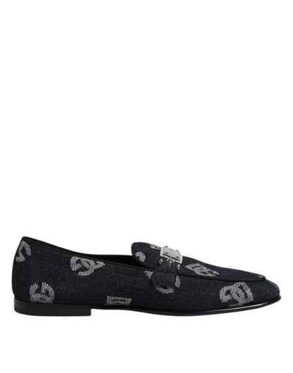 Dolce & Gabbana Blue Logo Cotton Loafers Formal Dress Shoes – EU42/US9 par Dolce & Gabbana | Disponible sur Sandy Store ByNet