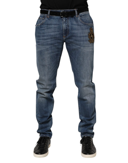 Dolce & Gabbana Blue Logo Embroidery Denim Jeans – IT56 | XXL par Dolce & Gabbana | Disponible sur Sandy Store ByNet