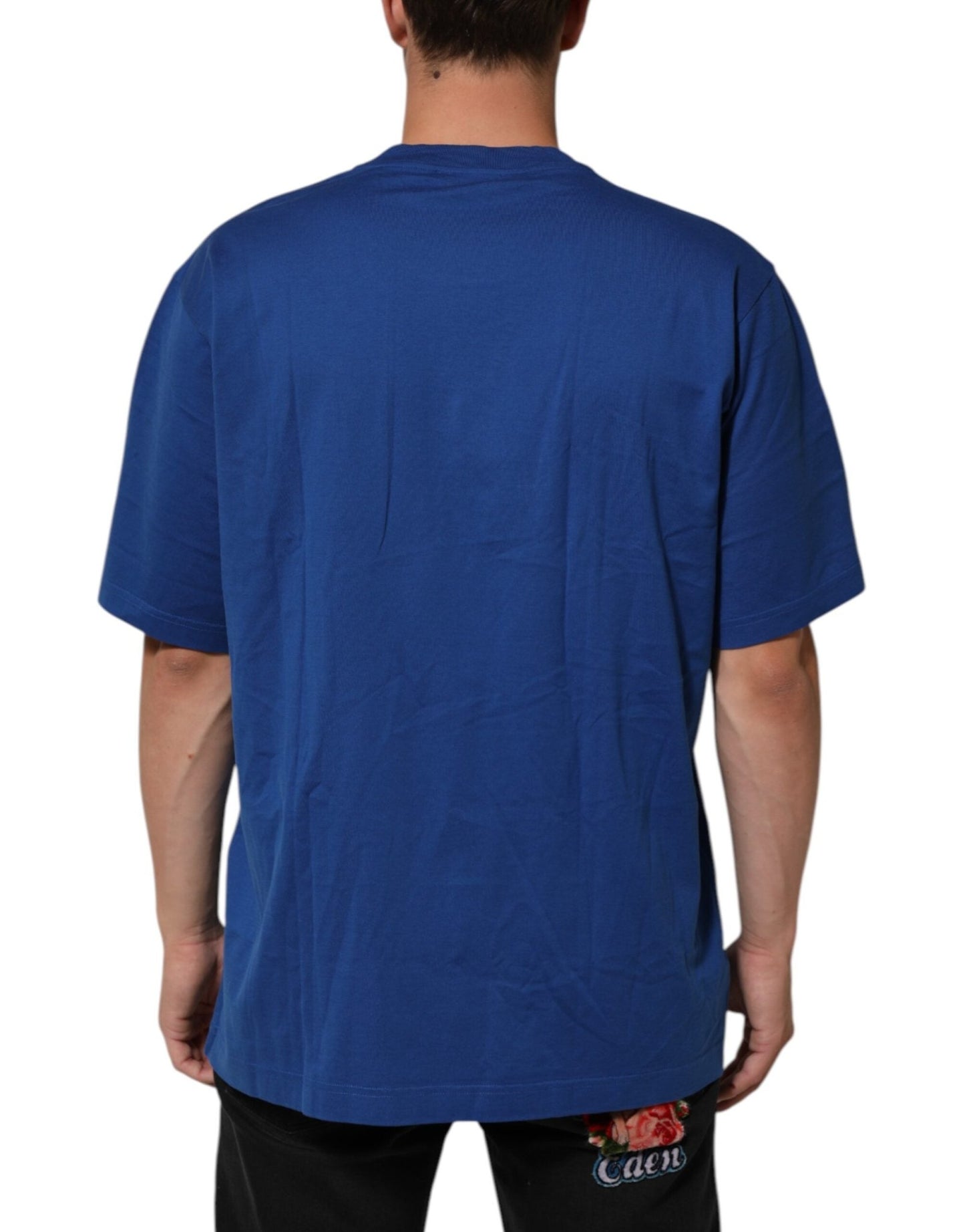 Dolce & Gabbana Blue Logo Print Cotton Crew Neck Men T-shirt – IT54 | XL par Dolce & Gabbana | Disponible sur Sandy Store ByNet
