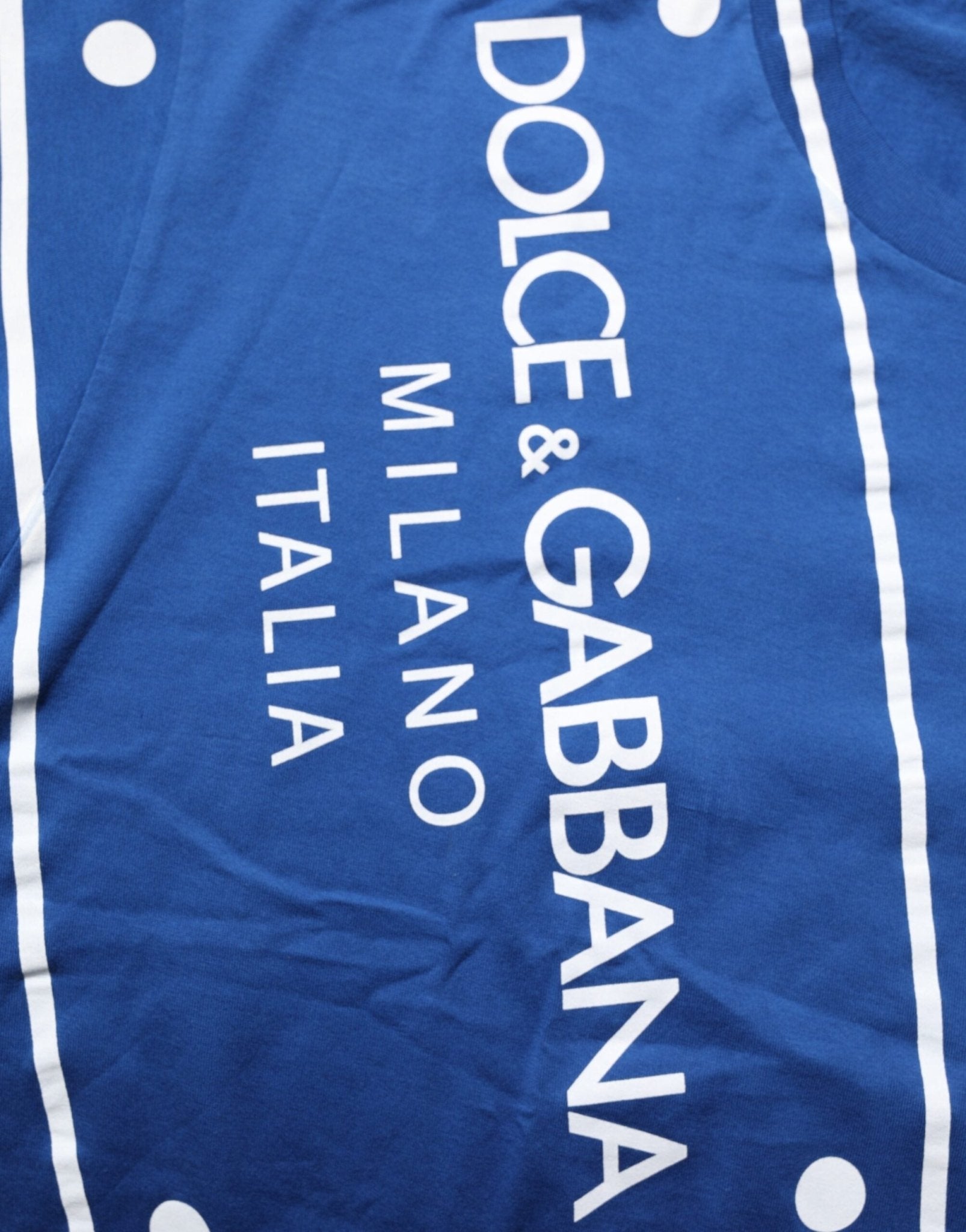 Dolce & Gabbana Blue Logo Print Cotton Crew Neck Men T-shirt – IT54 | XL par Dolce & Gabbana | Disponible sur Sandy Store ByNet