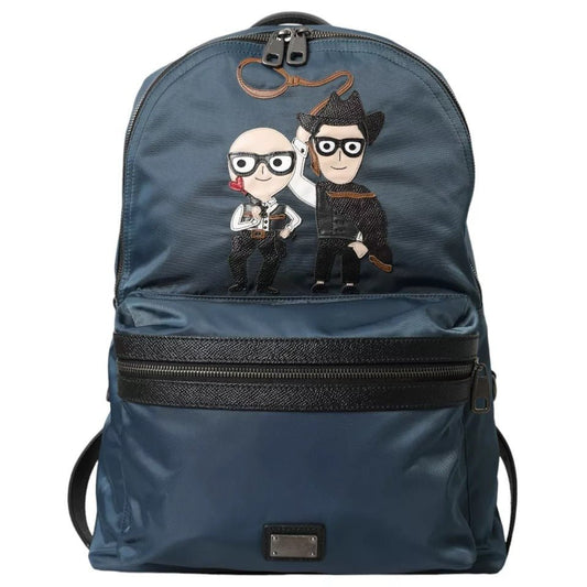 Dolce & Gabbana Blue Nylon #DGFamily Patch Men Backpack Bag - Sandy Store ByNet